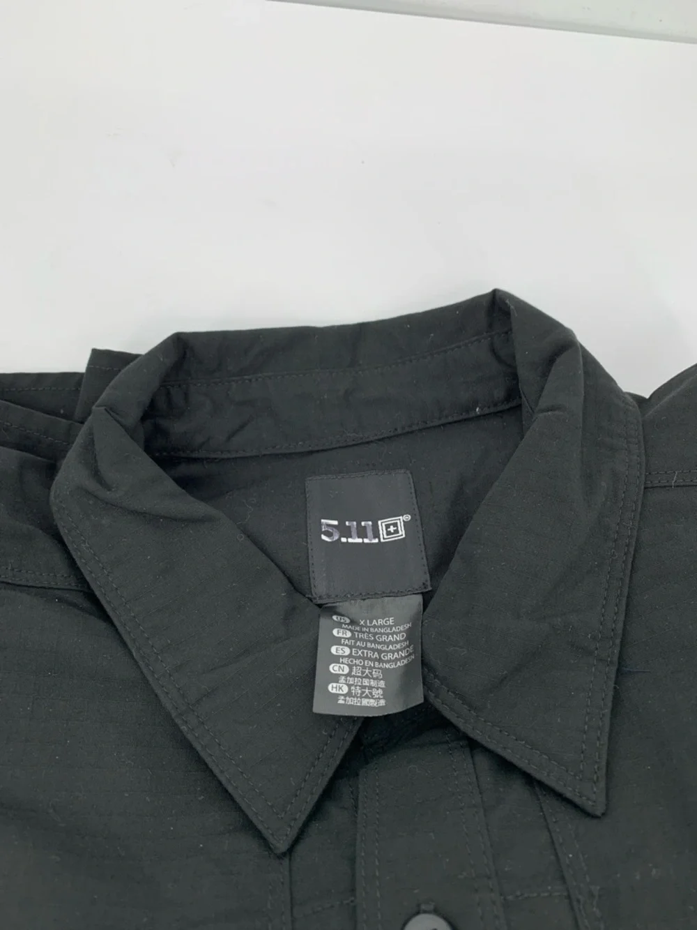 5.11 Tactical TDU Long sleeve shirt button Black ripstop men new X-Large XL